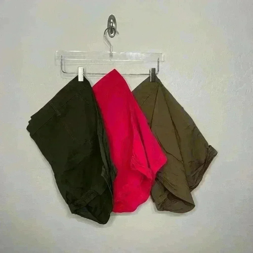Torrid Set of 3 Cuffed Shorts 2 Green 1 Pink Size 22